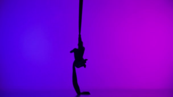 Сучасна Хореографія Акробатика Концепція Креативної Реклами Силует Жіночого Акробату Ізольований — стокове відео