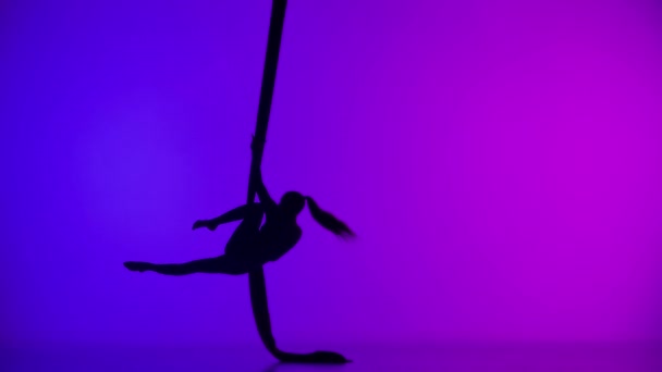 Сучасна Хореографія Акробатика Концепція Креативної Реклами Силует Жіночого Акробату Ізольований — стокове відео