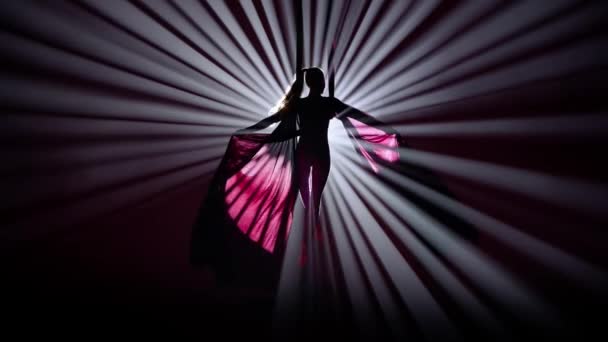 Chorégraphie Moderne Acrobaties Concept Publicitaire Créatif Silhouette Femelle Isolée Sur — Video