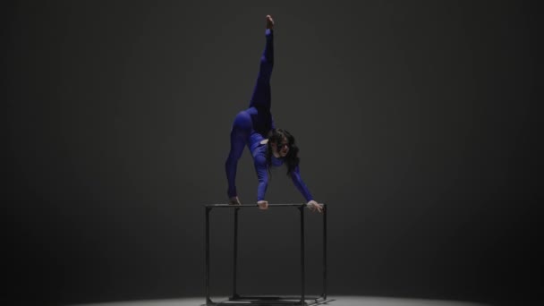 Σύγχρονη Χορογραφία Και Ακροβατική Δημιουργική Έννοια Διαφήμιση Πορτρέτο Του Γυναικείου — Αρχείο Βίντεο