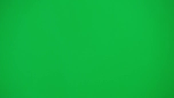 Egy Férfi Öltönyben Lófejmaszkkal Zöld Stúdió Háttérben Egy Üzletember Képregényesen — Stock videók
