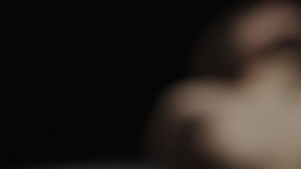 Красота Человеческого Тела Концепция Эстетической Творческой Рекламы Портрет Мужской Модели — стоковое видео