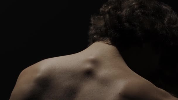 Cuerpo Humano Belleza Estética Creativa Concepto Publicidad Retrato Modelo Masculino — Vídeos de Stock