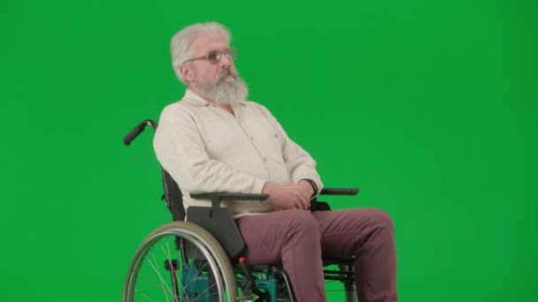 Nyugdíjas Gondozó Mindennapi Élet Kreatív Reklám Koncepció Egy Idős Fogyatékos — Stock videók