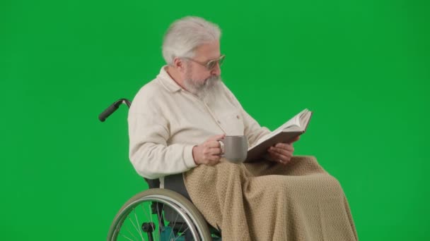 Emeklilerin Bakımı Günlük Yaratıcı Reklam Konsepti Krom Anahtar Yeşil Ekranda — Stok video