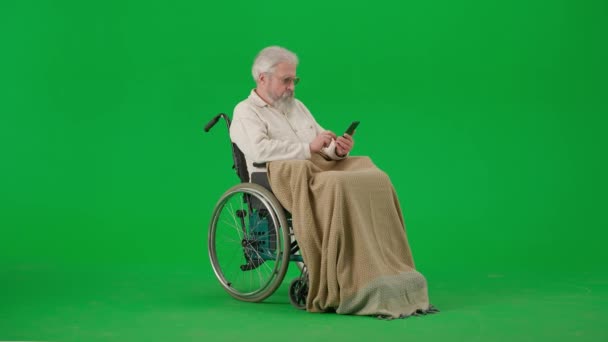 Cuidado Pensionistas Vida Cotidiana Concepto Publicidad Creativa Retrato Del Hombre — Vídeos de Stock