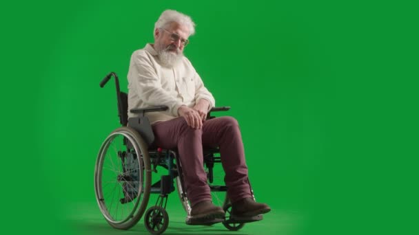 Nyugdíjas Gondozó Mindennapi Élet Kreatív Reklám Koncepció Egy Idős Fogyatékos — Stock videók