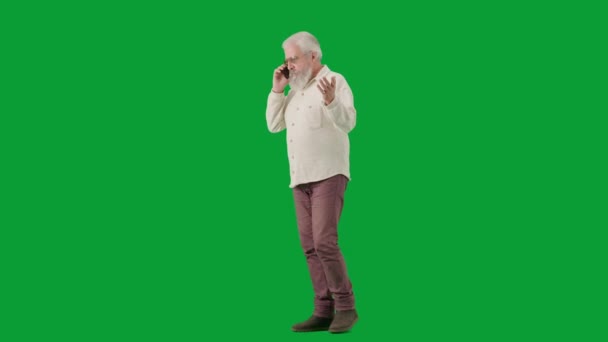 Pensioner Leisure Everyday Life Creative Advertisement Concept Portrait Aged Bearded — Stock Video