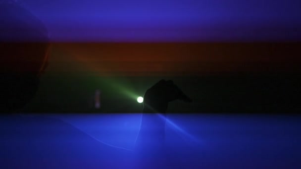 Silhouette Concept Éclairage Modèle Féminin Contre Lumière Couleur Vive Sur — Video