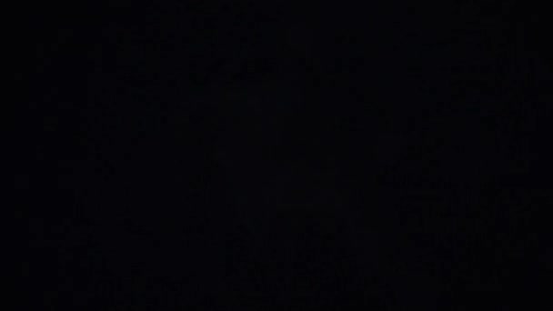 照明コンセプトのシルエット スタジオの黒い背景に明るいストロボライトニングに対する女性モデル 女性プロフィール 暗闇の光線に囲まれたシルエットダンス — ストック動画