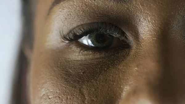 Eyesight Perawatan Konsep Layanan Oftalmologi Foto Makro Wajah Model Wanita — Stok Foto