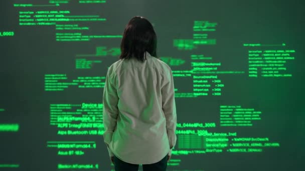 Futuristiska Universitet Och Artificiell Intelligens Koncept Specialist Mot Stor Digital — Stockvideo