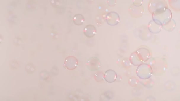 Tvål Bubblor Vit Bakgrund — Stockvideo