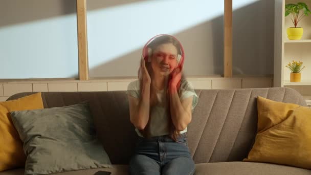 Música Emoções Humanas Dividir Conceito Publicidade Personalidade Retrato Pessoa Sala — Vídeo de Stock