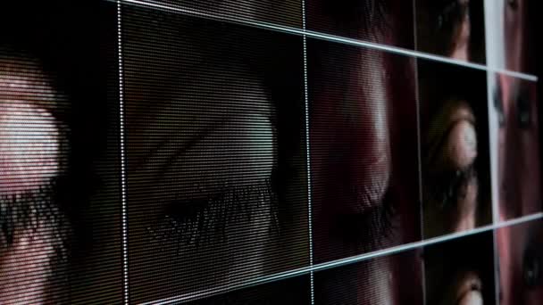 Der Mensch Digitalen Raum Abstraktes Werbekonzept Aufnahme Von Menschlichen Augen — Stockvideo