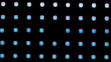 Dijital LED panelin makro görüntüsü. Resim, bir ızgarada sıralanmış RGB piksellerini vurgular. Ekranda yanıp sönen ve epileptik arızalar.