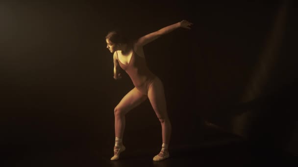 Esencia Danza Través Delicada Interacción Luz Sombra Como Una Bailarina — Vídeo de stock