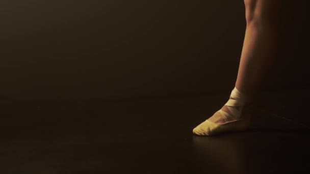 Jonge Ballerina Vloeibaarheid Precisie Worden Tentoongesteld Als Presteert Pointe Het — Stockvideo