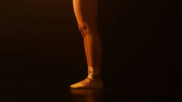 Nuoret Ballerinat Sujuvuus Tarkkuus Ovat Esillä Kun Hän Suorittaa Osoittimella — kuvapankkivalokuva
