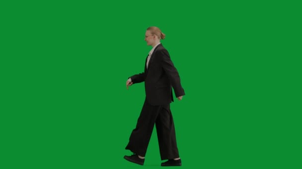 Moderne Zakenvrouw Creatieve Reclame Concept Portret Van Een Vrouw Pak — Stockvideo