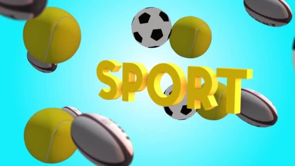 Dit Energieke Beeld Vangt Essentie Van Sport Met Verschillende Ballen — Stockvideo
