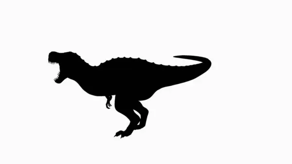 Black Silhouette Tyrannosaurus Rex White Background Graphic Presented Plain White fotografii de stoc fără drepturi de autor
