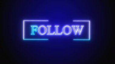 Neon harflerin kademeli olarak ortaya çıkması modern bir tasarım ile lacivert arka planda takip etmek, zarif ve göz alıcı bir hareket çağrısı yaratır.
