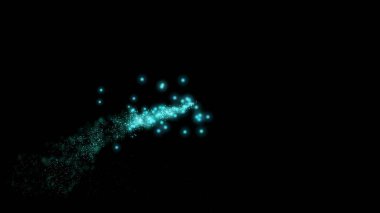 Su renginde bir parçacığın çarpıcı bir görüntüsü katı siyah bir arkaplan üzerinde patlayarak, çeşitli tasarım uygulamaları için mükemmel dinamik ve enerjik bir etki yaratır..