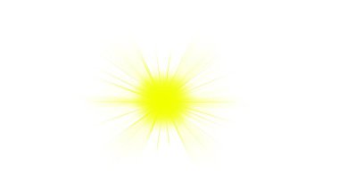 Parlak renkler ve soyut şekiller sergileyen sarı bir işaret fişeğinin canlı sanatsal tasviri. Şeffaf PNG arkaplanı