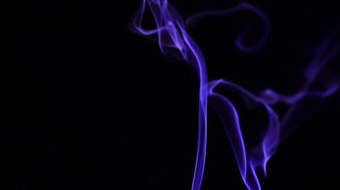 Karanlık bir arkaplanda zarafetle dönen ruhani mor dumanın görüntüsü bir gizem hissi yaratıyor. Yavaş çekim