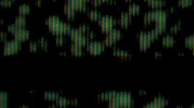Dikey çizgileri olan pikselleştirilmiş RGB modelini gösteren soyut bir resim, ekran arızalarını anımsatıyor.
