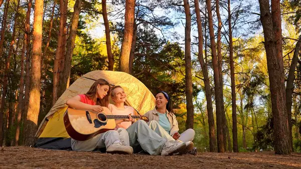 Üç arkadaş ormanda bir çadırda oturur, müziğin ve doğal çevrenin tadını çıkarır, anılar yaratırlar..