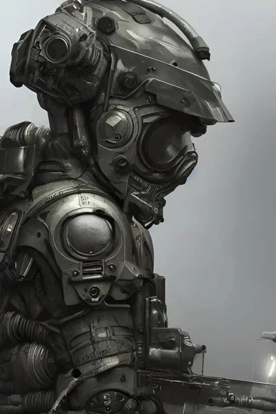 Soldier Future Exoskeleton Vector Illustration — Stock Vector