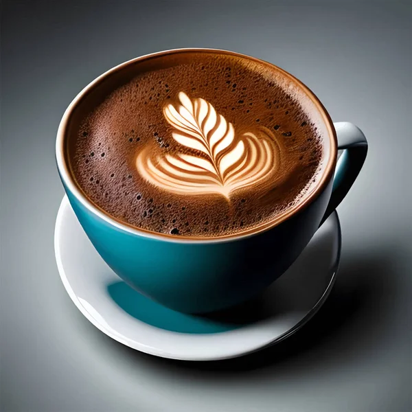 Een Kop Koffie Koffiebonen Een Tekening Koffie Vectorillustratie — Stockvector