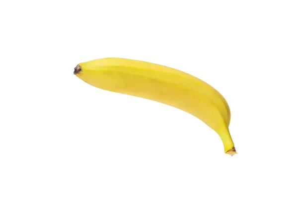 Banane Jaune Entière Isolée Sur Fond Blanc — Photo