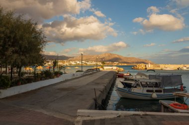 Beautiful seascape. Coast of the island of Crete - Greece area of Lerapetra. There are dramatic clouds in the sky.
