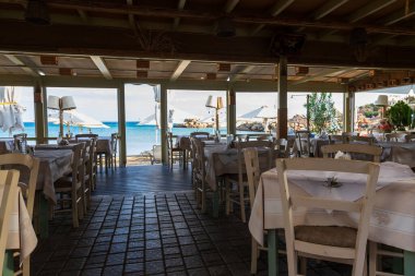 Yunanistan 'ın Girit adasındaki deniz manzarası