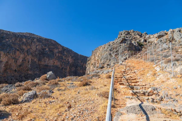 Природа Ландшафт Монастыря Мони Капса Юго Востоке Острова Крит Греция — стоковое фото