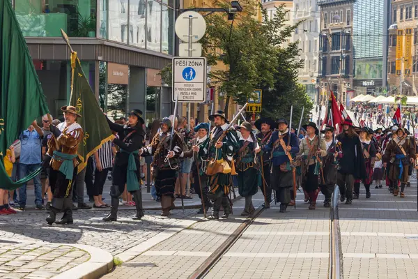 Brno Çek Cumhuriyeti Ağustos 2023 Brno Savunmacılarının Ünlü Zaferinin Anısına — Stok fotoğraf