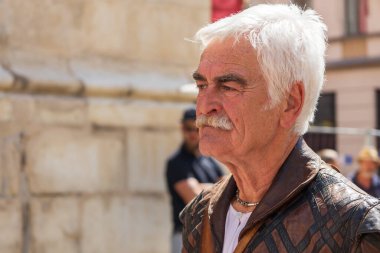 Brno, Çek Cumhuriyeti, 12 Ağustos 2023 - Brno savunmacılarının ünlü zaferinin anısına. Birlikler Brno sokaklarında yürüyor..