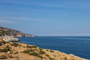Thassos adasındaki güzel deniz manzarası - Giola lagünü - Zeus 'un Gözü