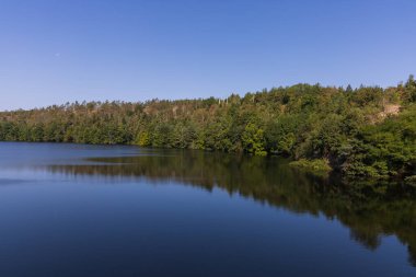 Ji Lava Nehri üzerindeki peyzaj ve Mohelno Reservoir. Lanet olsun.