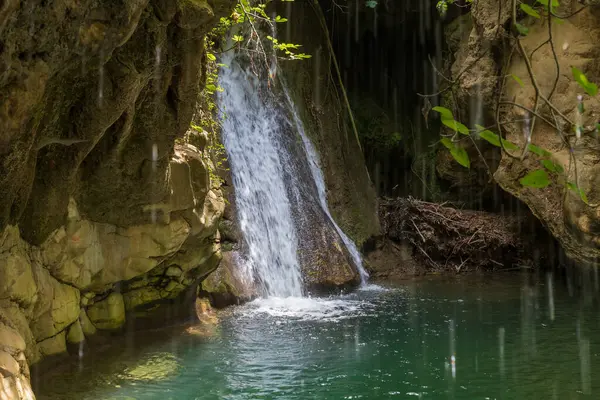 stock image Beautiful scenic landscape of Kefalogourna - Theologos waterfalls area on Thassos island