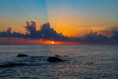 Seascape - Rodos Yunanistan Nikolas plajı gün doğumunda