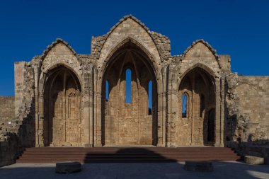 Yunanistan 'ın Rodos kentinin güzel caddeleri ve binaları