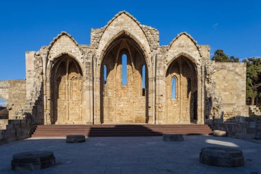 Yunanistan 'ın Rodos kentinin güzel caddeleri ve binaları