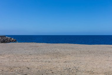 Gran Canaria İspanya 'daki Mogan kasabası yakınlarındaki deniz manzarası