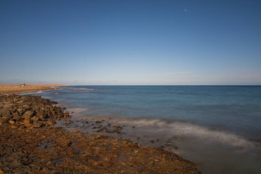İspanya, Gran Canaria 'daki Faro de Maspalomas' da deniz manzarası