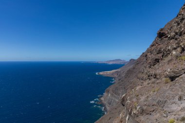 Mirador del Balcon uçurum manzaralı Büyük Kanarya, İspanya Atlantik Okyanusu