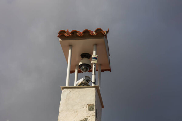 View of the seaside landscape. Pico de Bandama and Caldera on Gran Canaria in Spain